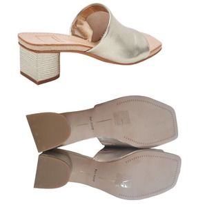 DOLCE VITA GOLD BONE LEATHER HEELS SIZE 9.5 NWOB